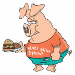 make mine swine funny pigging out pig hog cartoon photo sculptures