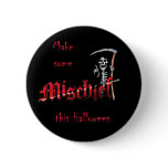 Make Mischief Halloween Skeleton buttons