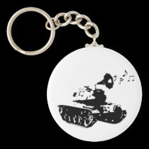 Make Music, Not War keychains