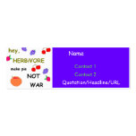 Make Pie NOT War Profile Card business cards