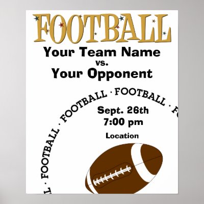Build   Poster on Make Your Own  Football Game Poster   Zazzle Co Uk