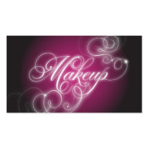 Makeup Artist Business Card Elegant Flourish Glow