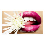 Makeup Artist cosmetics lips white flower business cards