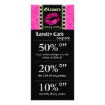 Makeup Artist Marketing Cards Lights Pink Lips Blk rack cards