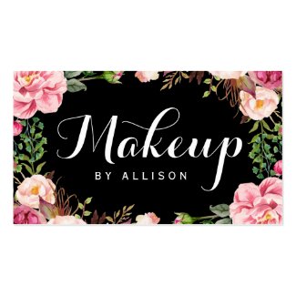 Makeup Artist Modern Script Girly Floral Wrapping Pack Of Standard Business Cards