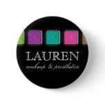 Makeup Artist Name Tag Button Brooch Palette Round