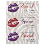 Makeup Beauty Flyer Glossy Red Lips Zebra Purple