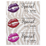 Makeup Beauty Flyer Glossy Red Lips Zebra RPP