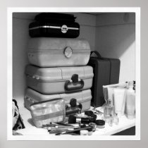Makeup Collection Black White Photography Poster