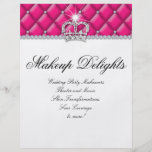 Makeup Flyer Hair Salon Satin Diamonds Pink White