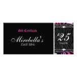 Makeup Gift Certificate Lace Zebra Pink Red rack cards