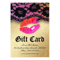 Makeup Glossy Lips N Lace Gift Card Pink Orange Business Card
