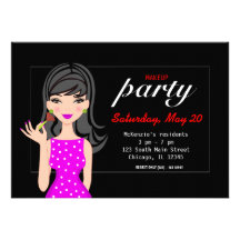 Makeup Party Custom Invites