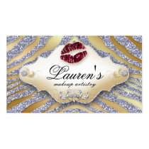 Makeup Zebra Business Card Sparkle Red SG