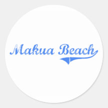 Makua Beach Hawaii Classic Design Round Sticker