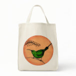 Malachite Bird Tote bags