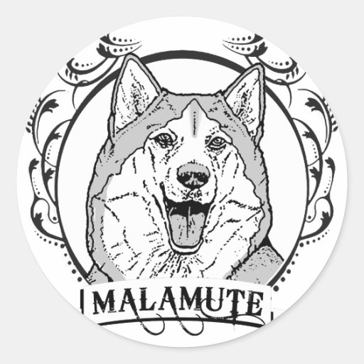 Malamute T-shirt Round Sticker