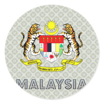 Malaysia Coat of Arms Round Stickers