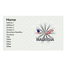Malaysia Flag Map 2.0 Business Card Templates