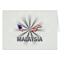 Malaysia Flag Map 2.0 Greeting Card