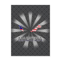Malaysia Flag Map 2.0 Post Card