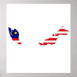 Malaysia Flag Map full size posters