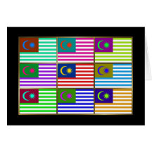 Malaysia Multihue Flags Greeting Card