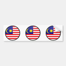 Malaysia quality Flag Circle Bumper Stickers
