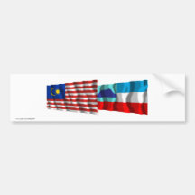 Malaysia & Sabah waving flags Bumper Stickers