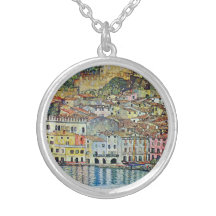 Malcesine on Lake Garda By Gustav Klimt Custom Jewelry