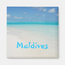 Maldives honeymoon beach island scene fridge magnet