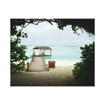Maldives Island Boat Gallery Wrapped Canvas