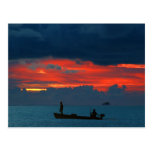 Maldives Sun Island Gorgeous Sunset And Boat Postcard