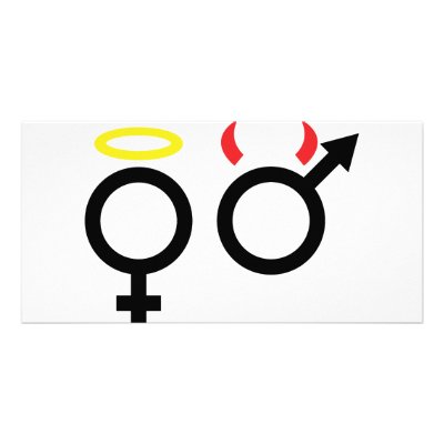 male and female icon photo card by TomaniacLines