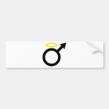 male angel icon bumper sticker