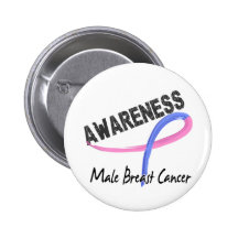 Male Breast Cancer Awareness 3 Buttons