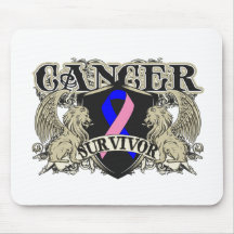 Male Breast Cancer Survivor Mens Heraldry Mousepad