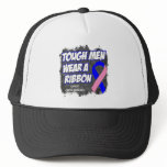 Male Breast Cancer Tough Men Wear A Ribbon hats