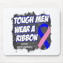 Male Breast Cancer Tough Men Wear A Ribbon Mousepads