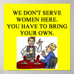 male chauvinist pig bar joke posters
