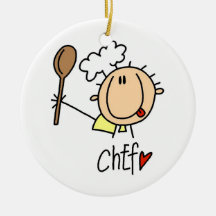 Male Chef Christmas Tree Ornaments