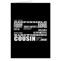 Male Cousins Best Greatest Cousin 4 him Qualities Card