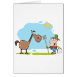 Male Farmer With Horse Greeting Cards