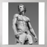 Male Fitness Model Wow Poster posters