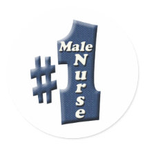 Male Nurse Award Round Stickers