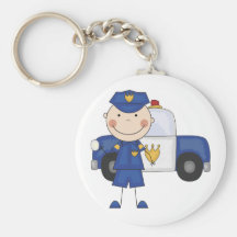 Male Police Officer Tshirts and Gifts Key Chain