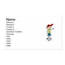 Male Stick Figure Golfer Business Card