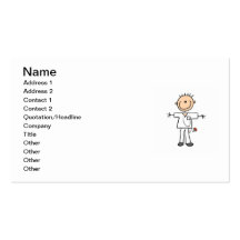 Male Stick Figure Nurse Business Card