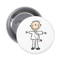 Male Stick Figure Nurse  Button
