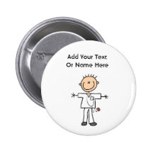 Male Stick Figure Nurse T-shirts and Gifts Buttons